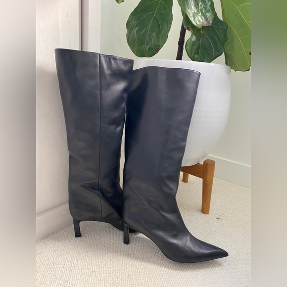 Zara Genuine Leather Tall Boots - Picture 5 of 7